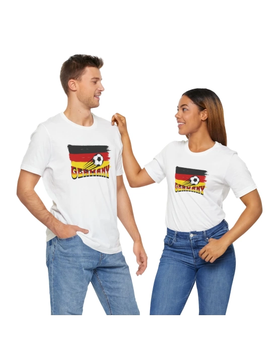 Unisex EURO 2024 Almanya Baskılı Beyaz Basic Tshirt