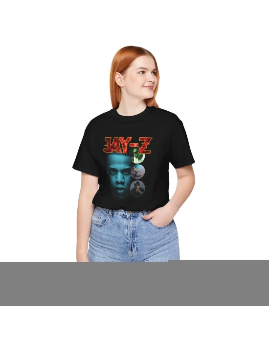 Unisex Jay-Z Baskılı Hiphop Siyah Basic Tshirt