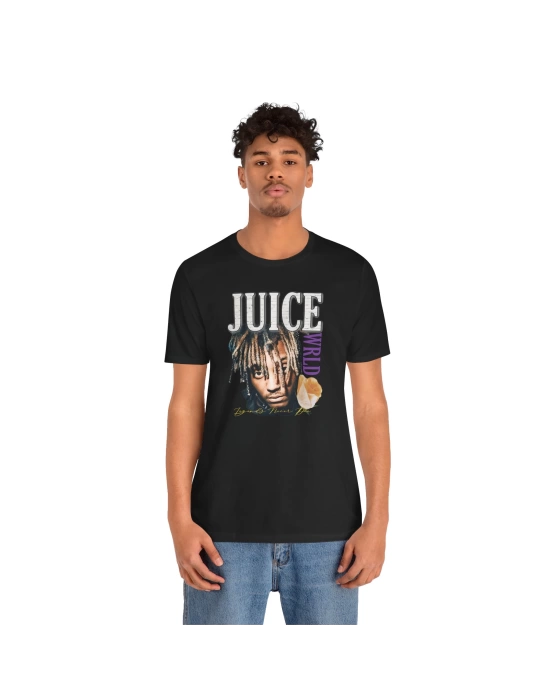 Unisex Juice Baskılı Hiphop Siyah Basic Tshirt