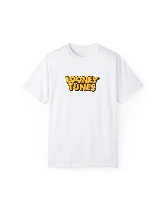 Unisex Looney Tunes Baskılı Beyaz Basic Tshirt