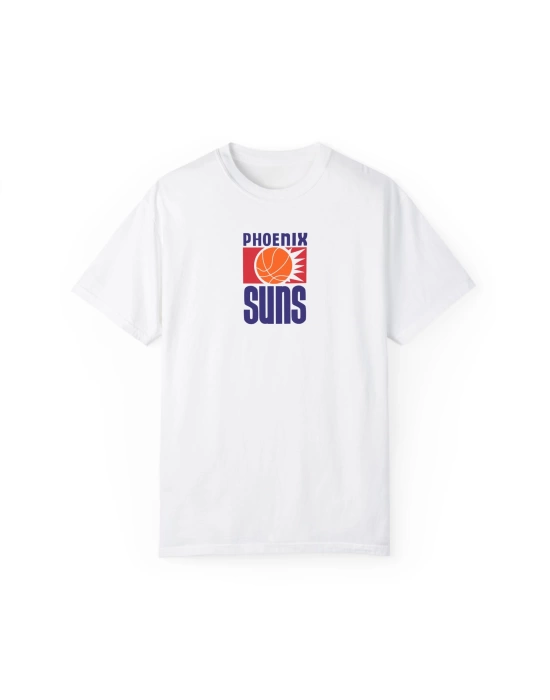 Unisex Phoneix Suns Tasarım Baskılı Beyaz Basic Tshirt