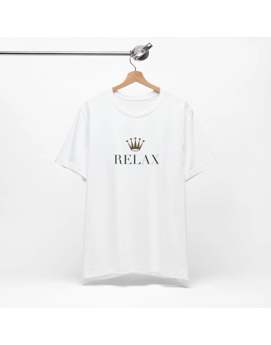 Unisex Relax Baskılı Mizah Beyaz Basic Tshirt