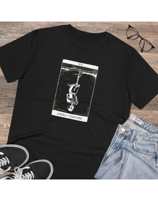 Unisex The Hanged Man Baskılı Siyah Basic Tshirt