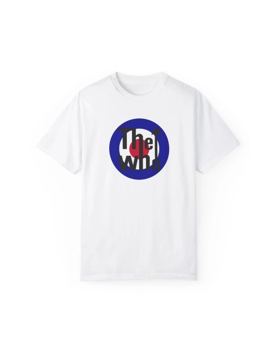 Unisex The Who Baskılı Beyaz Basic Tshirt