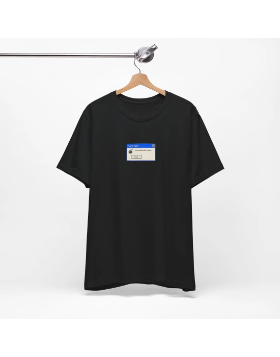 Unisex XP F**k Baskılı Siyah Basic Tshirt