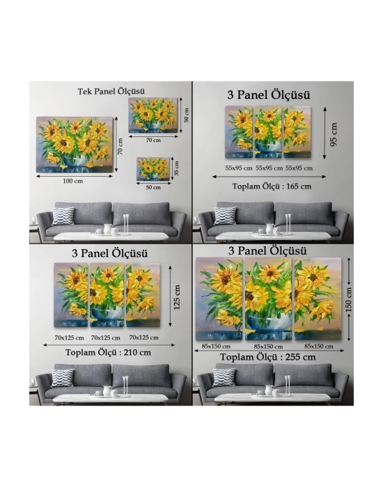 Vazodaki Ayçiçekleri Duvar Tablosu-1237