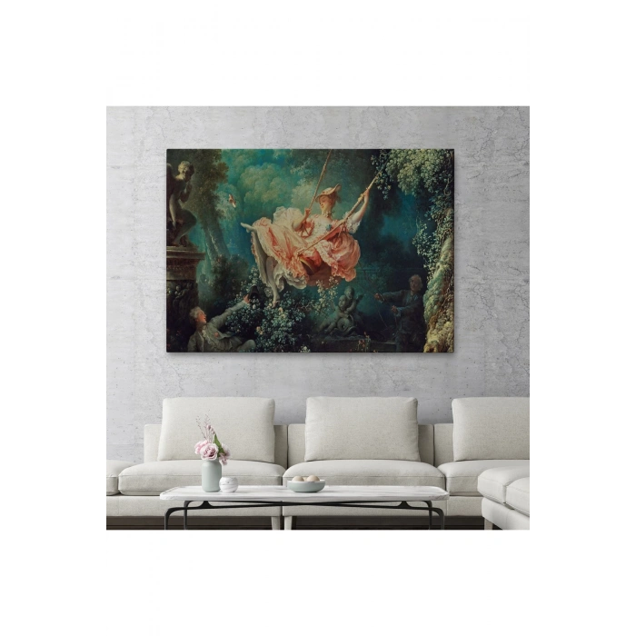 18.yy Salıncakta Sallanan Kadın Tablosu-6592