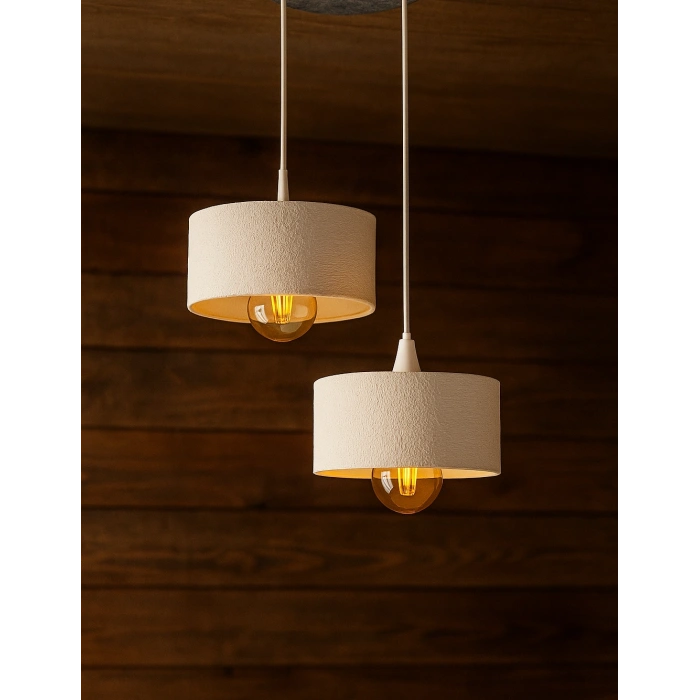 2li Beton Görünümlü Avize Oval/ Şapka