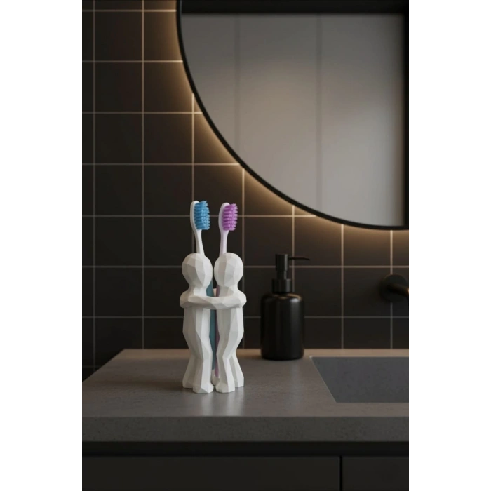 3D Dekoratif Sevgililer İçin Romantik Diş Fırçalığı 13 x 9 cm
