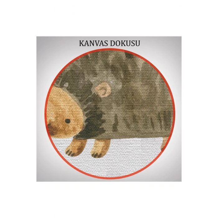 3’lü Tablo Sevimli Hayvanlar Suluboya Görünümlü Dekoratif Tablo Seti-BL-37