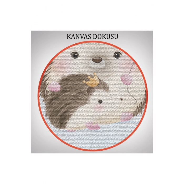 3’lü Tablo Şirin Kirpi Temalı Dekoratif Duvar Tablo Seti-BI-34