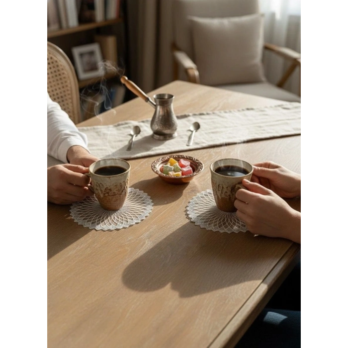 6 Adet Sunumluk Peçete, Kokteyl Peçete, Kahve Yanı Sunum Peçetesi, Sunumluk, Bardak Altlığı 16 cm