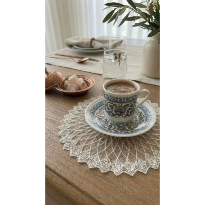 6 Adet Sunumluk Peçete, Kokteyl Peçete, Kahve Yanı Sunum Peçetesi, Sunumluk, Bardak Altlığı 16 cm