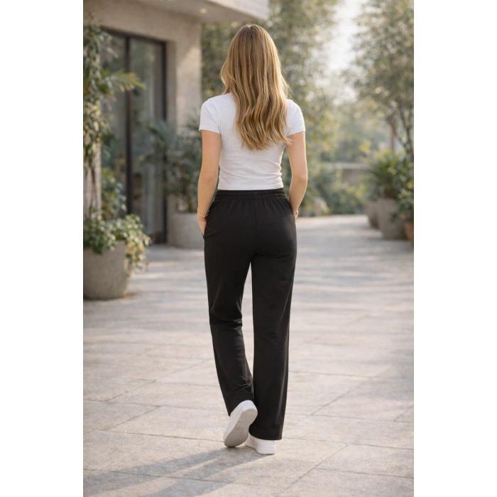 Kadın İki İplik Oversize Lastikli Paça Modal Eşofman Altı – Rahat Kesim S-2XL