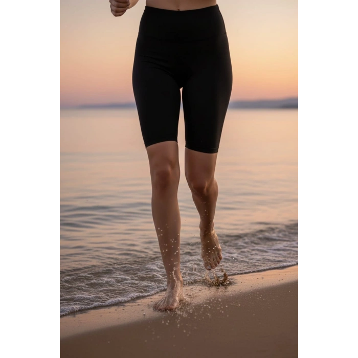 KADIN DALGIÇ KUMAŞ YÜKSEK BEL ŞORT TAYT