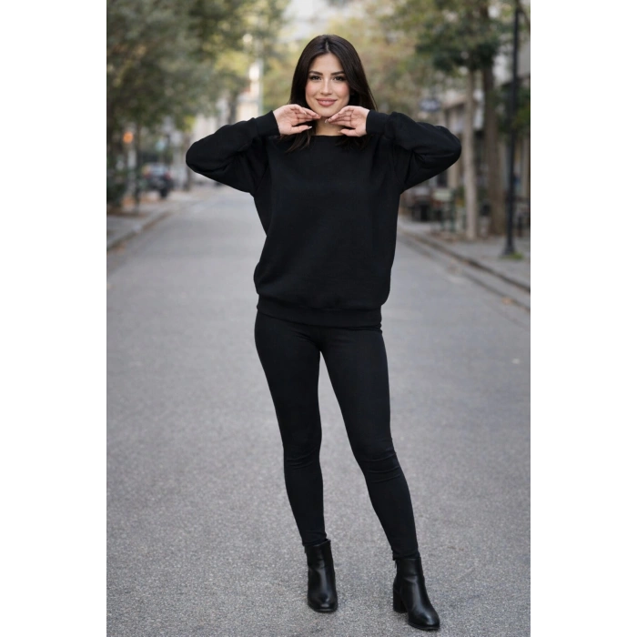 Kadın Oversize Premium 3 İplik Şardonlu Sweatshirt