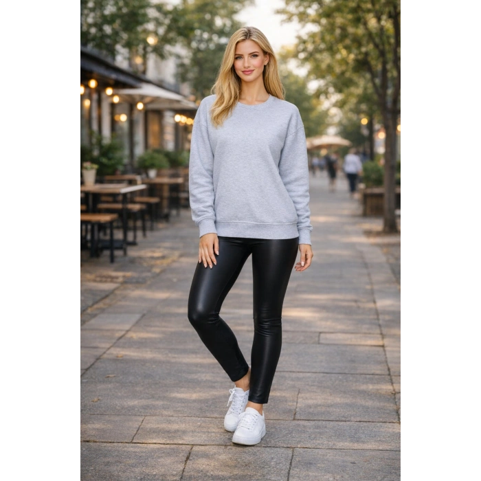 Kadın Oversize Premium 3 İplik Şardonlu Sweatshirt