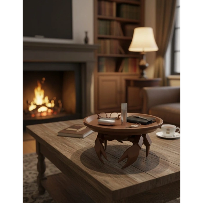 Yengeç Takı, Kahve Yanı Sunumluk Kahverengi