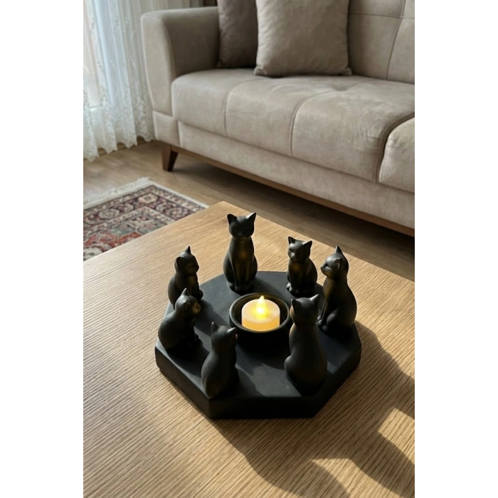 Ritüel Kediler Mumluk Led Mumluk Hediye