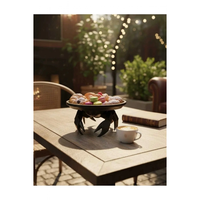 Yengeç Takı, Kahve Yanı Sunumluk Siyah