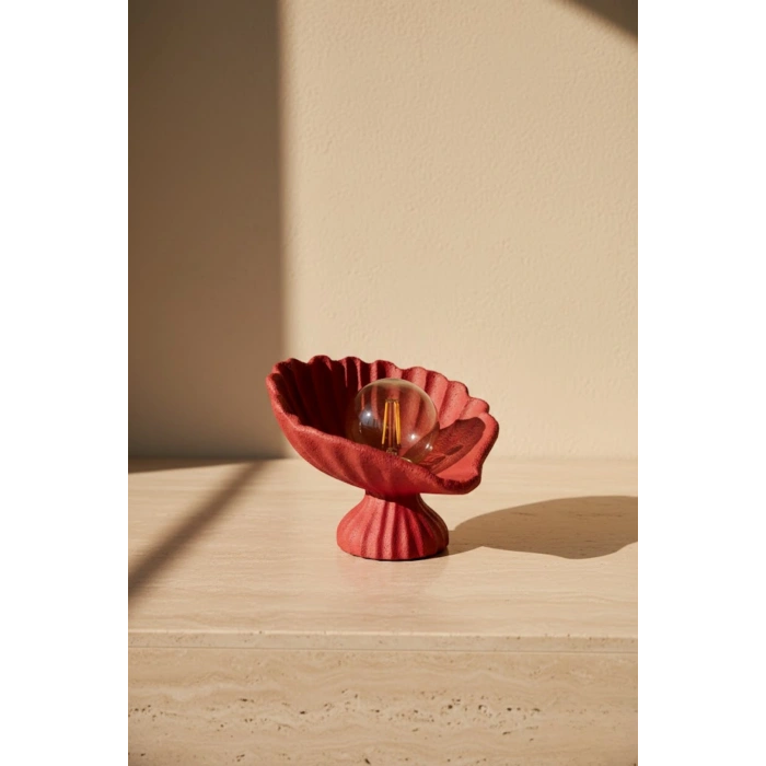 İstiridye Abajur Beton Görünümlü 3D 25 x 20 cm