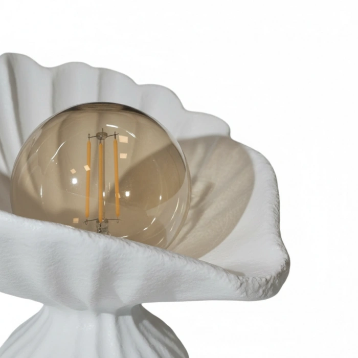 İstiridye Abajur Beton Görünümlü 3D 25 x 20 cm