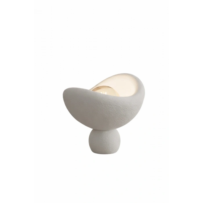 Luna Tasarım Masa Lambası Abajur Beton Görünümlü 3D 25 x 20 cm