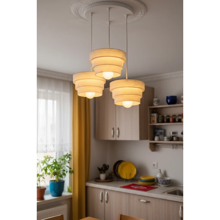 3 Lü Basamak Avize Sarkıt 25 x 25