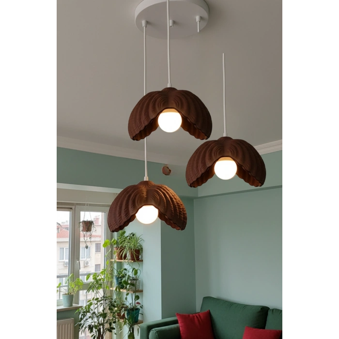 Kahverengi 3 Lü Lotus Avize 24 x 24