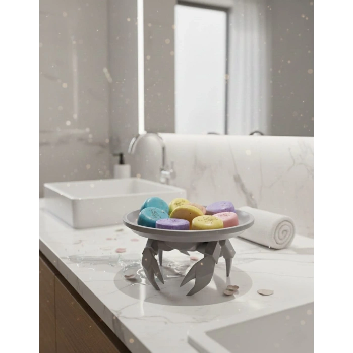 Yengeç Takı, Kahve Yanı Sunumluk Gri