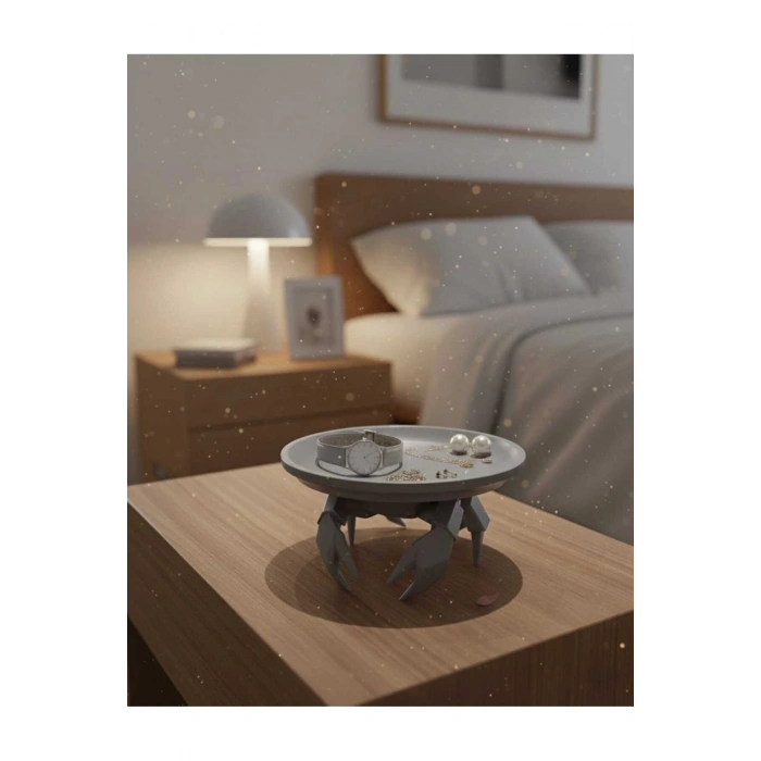 Yengeç Takı, Kahve Yanı Sunumluk Gri