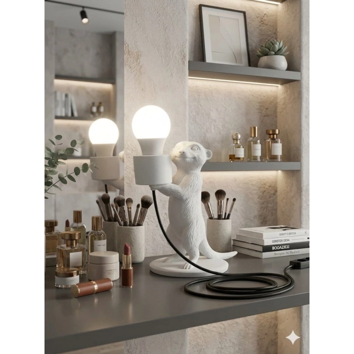 Beyaz Mirket Masa Lambası 14 x 12