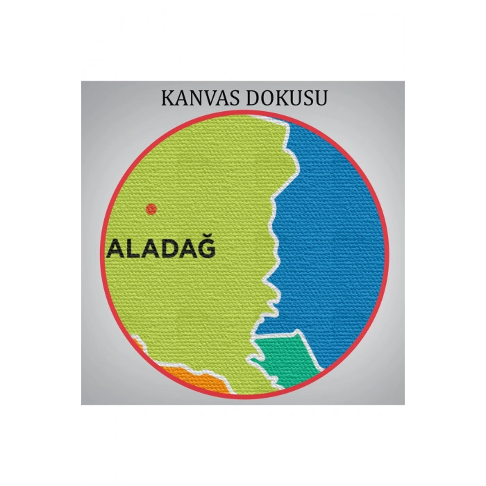 Adana İli ve İlçeler Haritası  Dekoratif Kanvas Tablo 1248