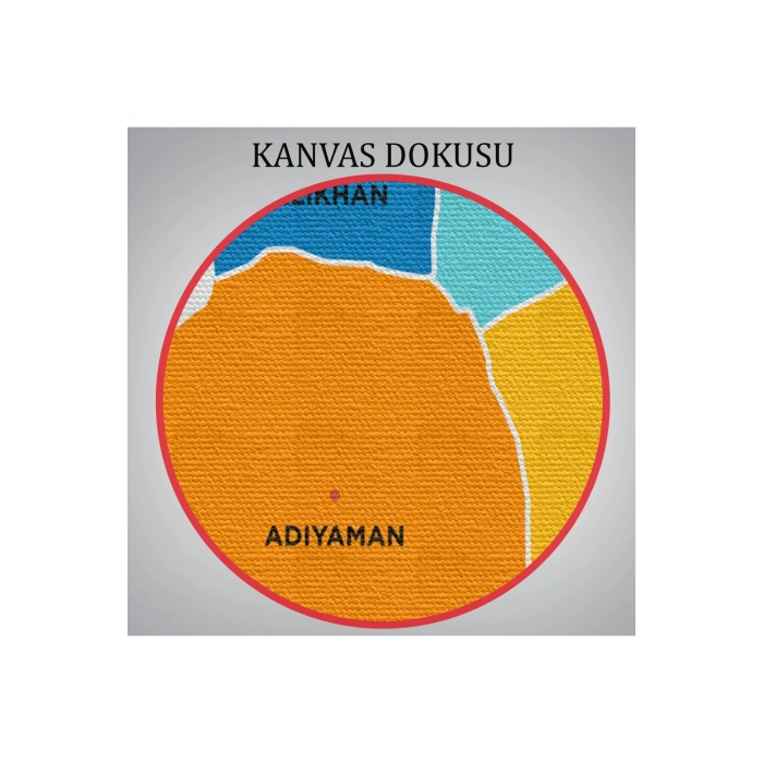 Adıyaman  İli ve İlçeler Haritası  Dekoratif Kanvas Tablo 1251