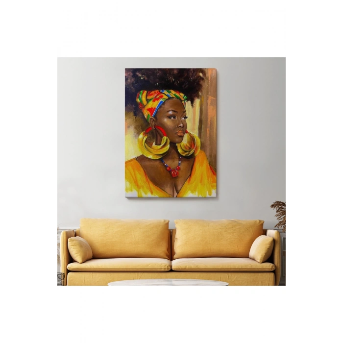 Afro Amerikalı Güzel Kadın Duvar Tablosu-6371