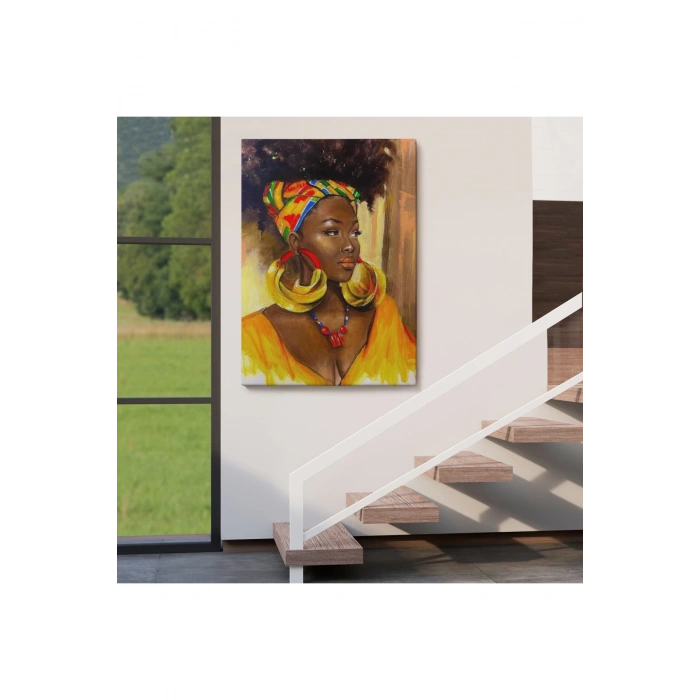 Afro Amerikalı Güzel Kadın Duvar Tablosu-6371