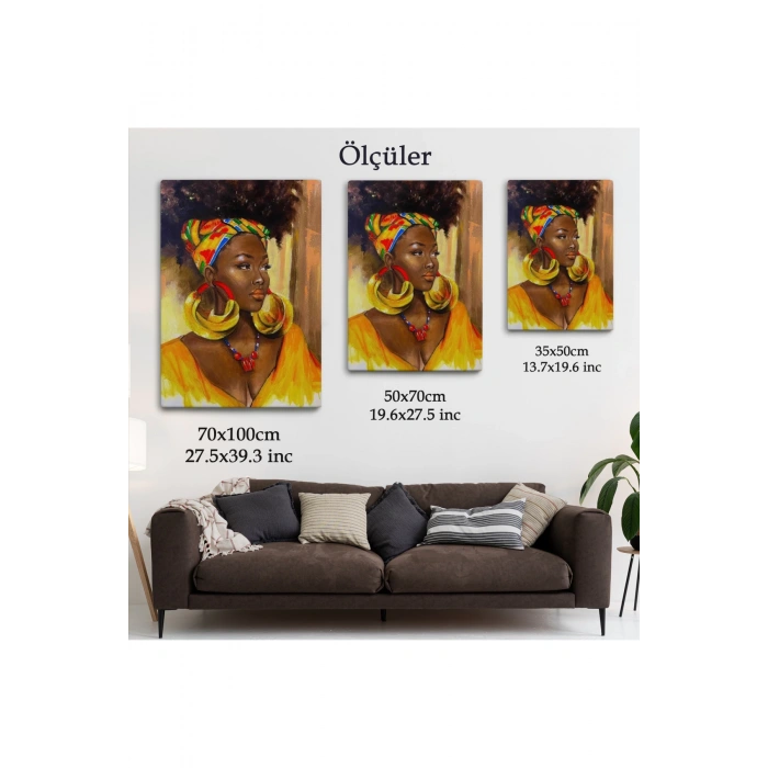 Afro Amerikalı Güzel Kadın Duvar Tablosu-6371