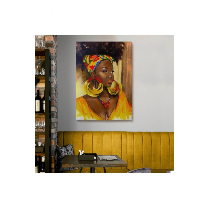 Afro Amerikalı Güzel Kadın Duvar Tablosu-6371