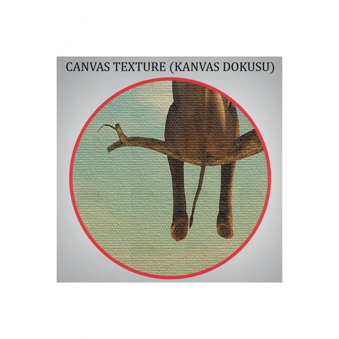 Ağaç Dalında Oturan Fil Dekoratif Kanvas Tablo 1171