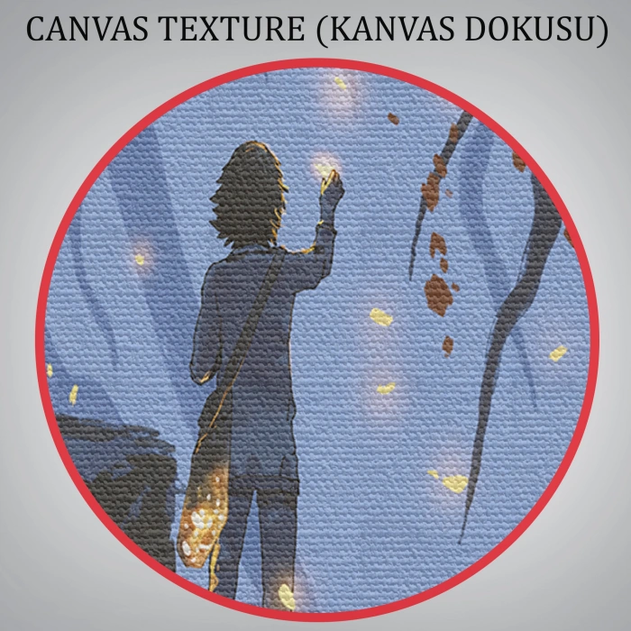 Ağaçlardan Düşen Parlak Yaprakları Toplayan Kadın Tablosu-1243