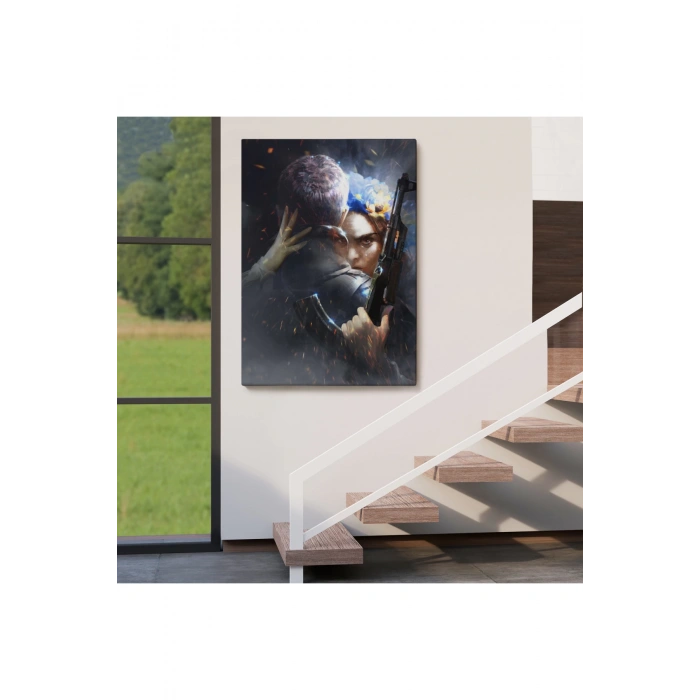 Ağlayan Ukraynalı Savaçcı Kadın Ve Sevgilisi Duvar Tablosu-6279