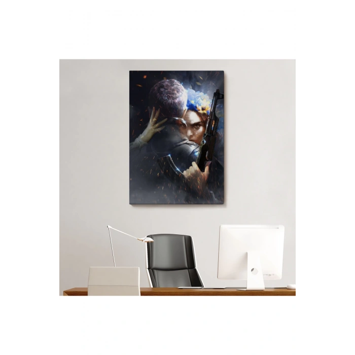 Ağlayan Ukraynalı Savaçcı Kadın Ve Sevgilisi Duvar Tablosu-6279