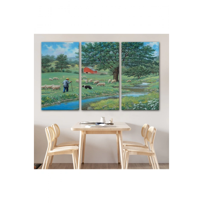 Akarsu Kenarındakı Rus Köylü Dekoratif Duvar Tablosu-6534