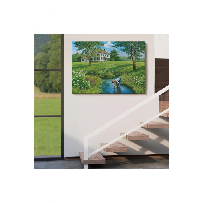 Akarsuda Oynayan Cocuk Tablosu-6533