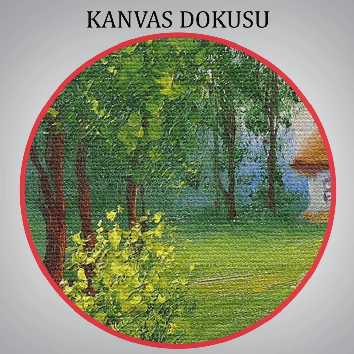 Akarsudan Su Dolduran Kadın Yağlıboya Görünüm Dekoratif Kanvas Duvar Tablosu-3551