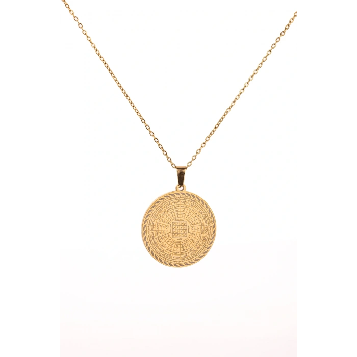 Altın Renk Cennetül Esma Yazılı Çelik Kolye Kararmaz Paslanmaz Zincirli Unisex Kolye