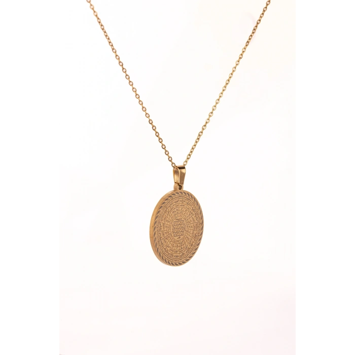 Altın Renk Cennetül Esma Yazılı Çelik Kolye Kararmaz Paslanmaz Zincirli Unisex Kolye