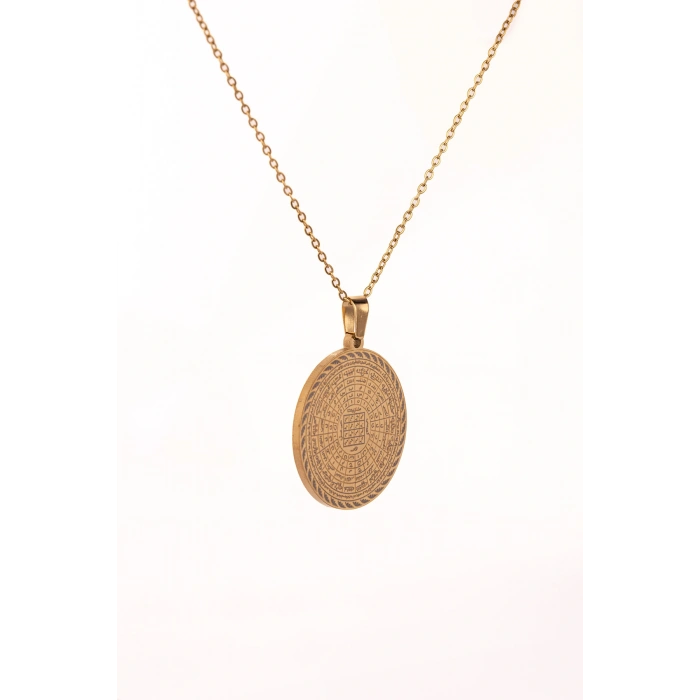 Altın Renk Cennetül Esma Yazılı Çelik Kolye Kararmaz Paslanmaz Zincirli Unisex Kolye