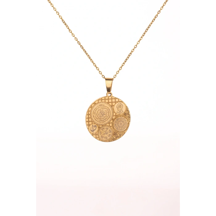 Altın Renk Titanyum Kaplama Çelik Kolye Paslanmaz Zincir Kararmaz