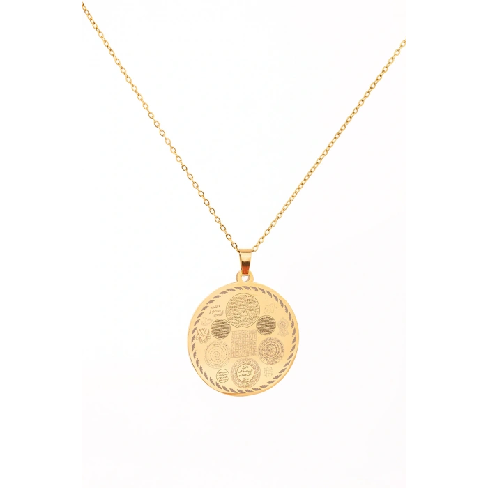 Altın Renk Titanyum Kaplama Çelik Kolye Paslanmaz Zincir Kararmaz, Paslanmaz Dayanıklı